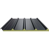 Sandwichpaneel ECO 1000-30 dak, Antracietgrijs RAL 7016, zijaanzicht van het profiel met isolatiekern