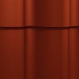 Detail van Sandwichpaneel Permapan 40 dak in terracotta, Grandemat coating, golvend profiel
