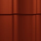 Detail van Sandwichpaneel Permapan 40 dak in terracotta met Grandemat coating textuur