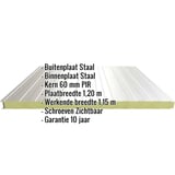 Sandwich Paneel Wall 1150 60 | Gevel | Kern 6 cm | 25 µm Polyester | 9002 - Grijswit | 5,50 m