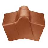 Humanit vezelcement nokstuk terracotta, bovenaanzicht van het gebogen element