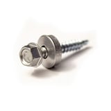 Verzinkte schroef Zilver-Metallic met zeskantkop en afdichtring, zijaanzicht