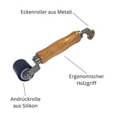 Siliconen aandrukrol & hoekrol | Profi | Rolbreedte 4,00 cm | Diameter 3,00 cm