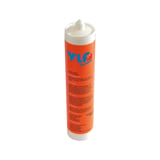 Siliconen kit, wit, in oranje koker met VLF logo en productinformatie