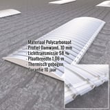 Stabilight polycarbonaat lichtplaat 10 mm, thermisch gebogen, met ingebedde specificaties