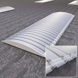 Stabilight polycarbonaat lichtplaat 10 mm, thermisch gebogen, op een dak gemonteerd, detailweergave