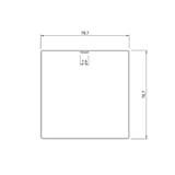 Technische tekening van de regenpijp met afmetingen 78,7 x 78,7 mm en 7,5 mm vouw