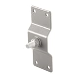 Regenpijpbevestiging van staal, grijs aluminiumkleurig, met draadbout en bevestigingsgaten