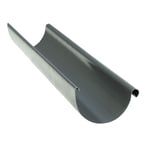 Stalen dakgoot Grafiet, 4,00 m lengte, met polyurethaan coating