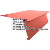 Startprofiel Koraalrood (RAL 3016) met ingebedde gegevens over materiaal, dikte en coating