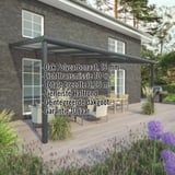 Terrasoverkapping RAL 7016 met polycarbonaat dak 16 mm, kerngegevens weergegeven