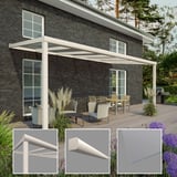Terrasoverkapping RAL 9001 met glazen dak 8,00 mm en detailweergaven