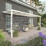 Terrasoverkapping Sunrooms RAL 9001, 16 mm polycarbonaat, met ingebedde specificaties