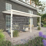 Terrasoverkapping RAL 9001 met ingebedde gegevens zoals dak polycarbonaat 16 mm en lichttransmissie 55%