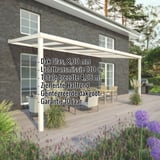 Terrasoverkapping RAL 9001 met 8,00 mm glazen dak en ingebouwde specificaties