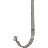 Universele gootbeugel van staal, grijs aluminiumkleurig (RAL9007) met 50 µm polyurethaan coating, hoofdaanzicht