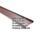 Vensterbank staal wijnrood RAL 3005, 0,50 mm, 25 µm polyester, met productgegevens