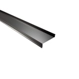 Vensterbank Gitzwart (RAL 9005) van staal 0,50 mm, 25 µm polyester, bovenaanzicht schuin