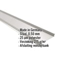 Vensterbank Zilver-Metallic, 0,50 mm staal, met ingebedde productgegevens over materiaal en coating