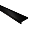Vensterbank uit staal, Zwart RAL 9005, 0,50 mm, schuin van boven