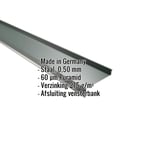 Vensterbank uit staal, mosgroen RAL 6005, 0,50 mm dikte, met ingebedde specificaties