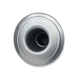 Platdak ontluchter van DACHPROTECT, bovenaanzicht van het zilver-metallic aluminium onderdeel