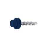 Verzinkte schroef met zeskantkop en afdichtring in Gentiaanblauw RAL 5010, hoofdweergave
