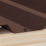 Verzinkte schroef in RAL 8017 Chocoladebruin gemonteerd in diepe golf op houtconstructie