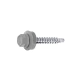 Verzinkte schroef, aluminiumkleurig (RAL9007), met zeskantkop en afdichtring, hoofdweergave