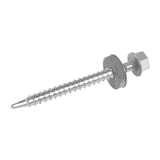 Verzinkte schroef Zilver-Metallic met afdichtring en zeskantkop, hoofdaanzicht