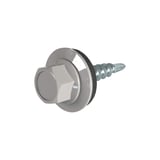 Verzinkte schroef met zeskantkop en afdichtring, aluminiumgrijs (RAL 9007), vrijstaand