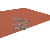 Vlakke plaat Terracotta 0,50 mm, mat polyester gecoat, met ingebedde specificaties