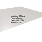 Vlakke plaat aluminium 0,70 mm Zilver-Metallic RAL 9006 met ingebedde gegevens