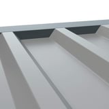 Tandplaat ongeperforeerd, antracietgrijs RAL 7016, detail van de profilering van boven