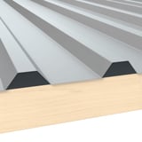 Tandplaat ongeperforeerd, antracietgrijs RAL 7016, 0,75 mm staal, van Weckman, op houten onderconstructie