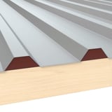 Tandprofiel ongeperforeerd, roodbruin (RAL 8012), 0,75 mm staal, op houten onderconstructie