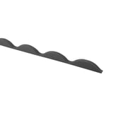 Profielvuller van zwart schuim, 2,50 cm dik, met golfprofiel, schuin van bovenaf