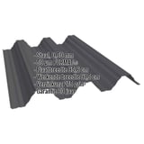 Damwandplaat T92P dak staal 0,50 mm zwart met PURMAT® coating en ingebedde specificaties
