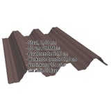 Damwandplaat T92P dak staal 0,50 mm Chocoladebruin RAL 8017 met PURMAT coating en ingebedde specificaties