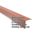 Windveer uit staal, 0,50 mm, Koperbruin RAL 8004, met ingebedde productgegevens