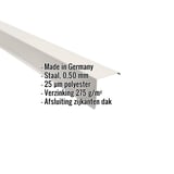 Gevelhoekprofiel van staal, zuiverwit (RAL 9010), 0,50 mm, met ingebedde productgegevens