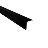 Windveer staal 0,50 mm mat polyester zwart, bovenaanzicht schuin