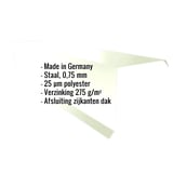 Gevelpan Grijswit (RAL 9002) van staal, 0,75 mm, met polyestercoating, kerngegevens weergegeven