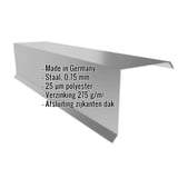 Gevelpan uit staal, 0,75 mm, grijs aluminiumkleurig, met ingebedde productgegevens