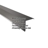 Gevelpan Gitzwart 0,50 mm, schuin van boven met ingebedde productgegevens