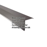 Gevelpan uit staal in RAL 8017 Chocoladebruin, 0,63 mm dikte, met ingebedde productdetails