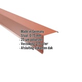 Gevelhoek 15x15 cm Koperbruin met ingebouwde gegevens: Staal 0,75 mm, 25 µm polyester, verzinking 275 g/m², Made in Germany