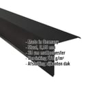 Gevelhoek uit staal, 0,50 mm, matpolyester gecoat, zwart, met ingebedde specificaties