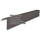 Gevelpan staal 0,50 mm Grijsbruin met ingebouwde hoekgegevens zoals materiaal, dikte en coating