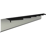 Windveer Gitzwart RAL 9005, 0,50 mm staal, zijaanzicht